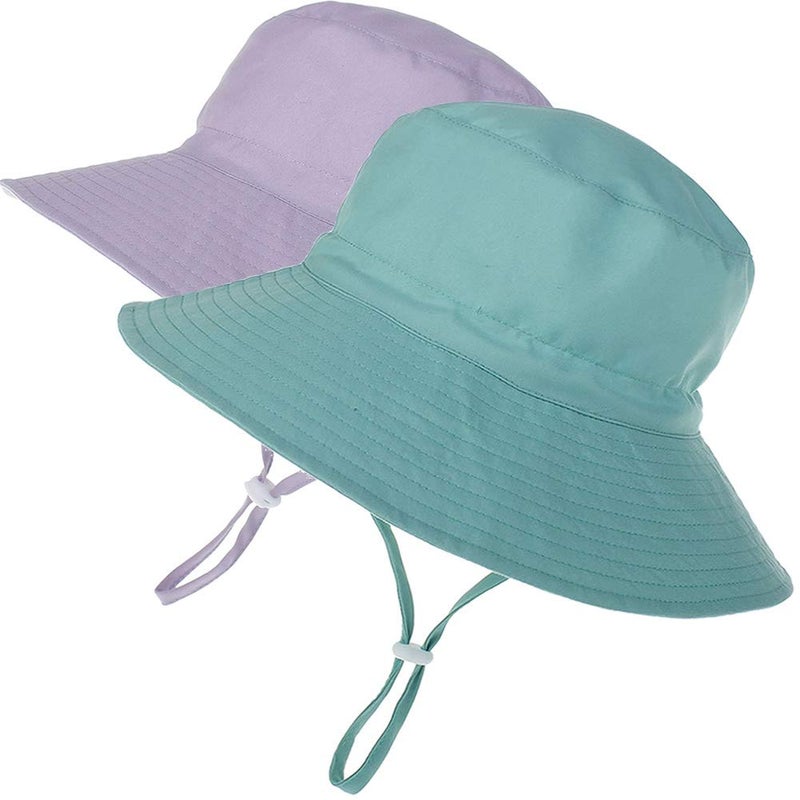 MaxNova Baby Sun Hat Toddler Summer UPF 50+ Baby Girl Bucket Hat Wide Brim Beach Hats for Baby Boys 2-7Years - Image 1
